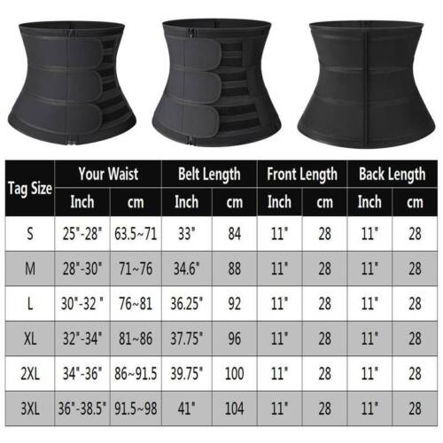 3 Belt Womens Zip Waist Trainer